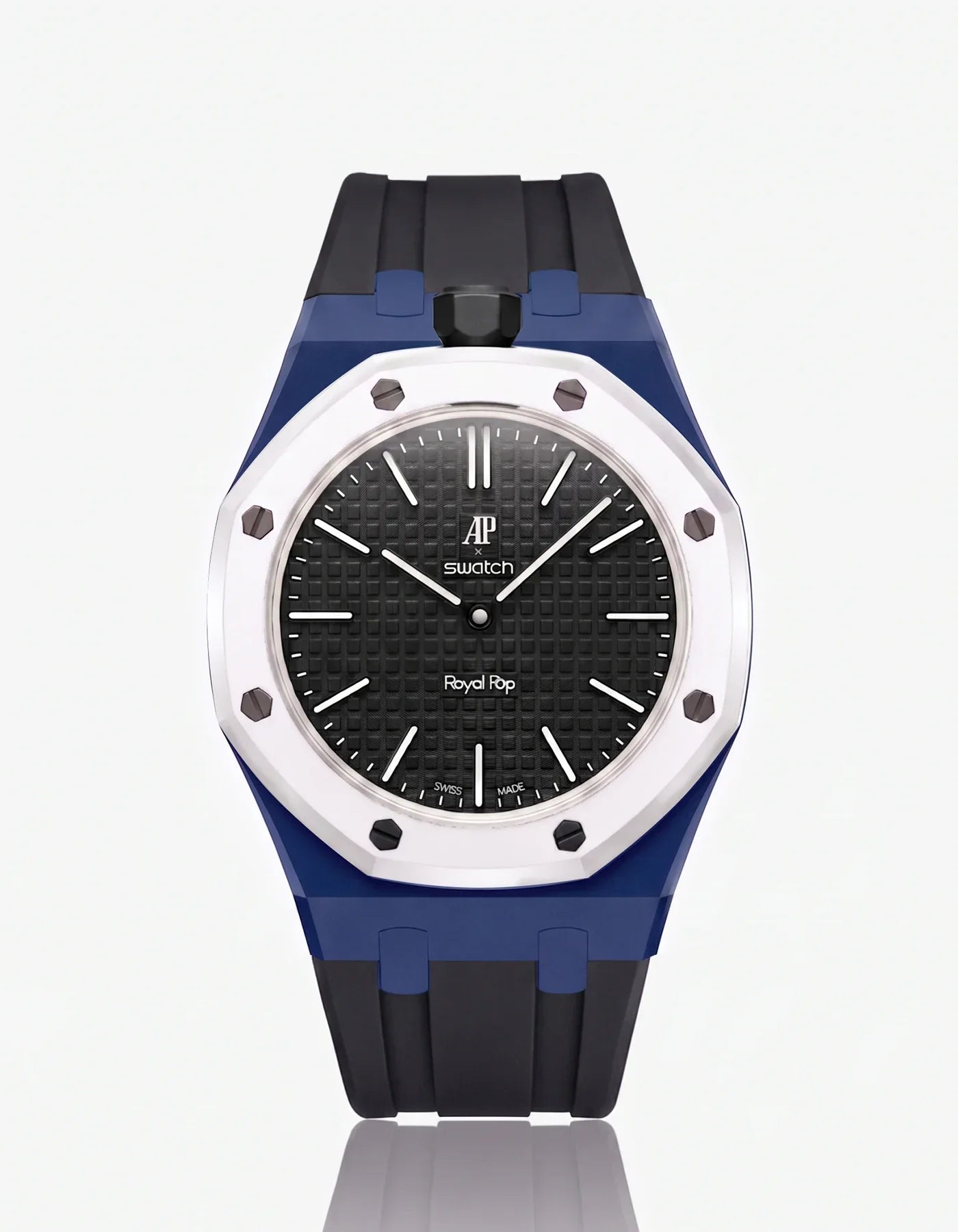 Silicone Strap & Bioceramic Case Royal Pop Ocho Negro(Customize  Colors)