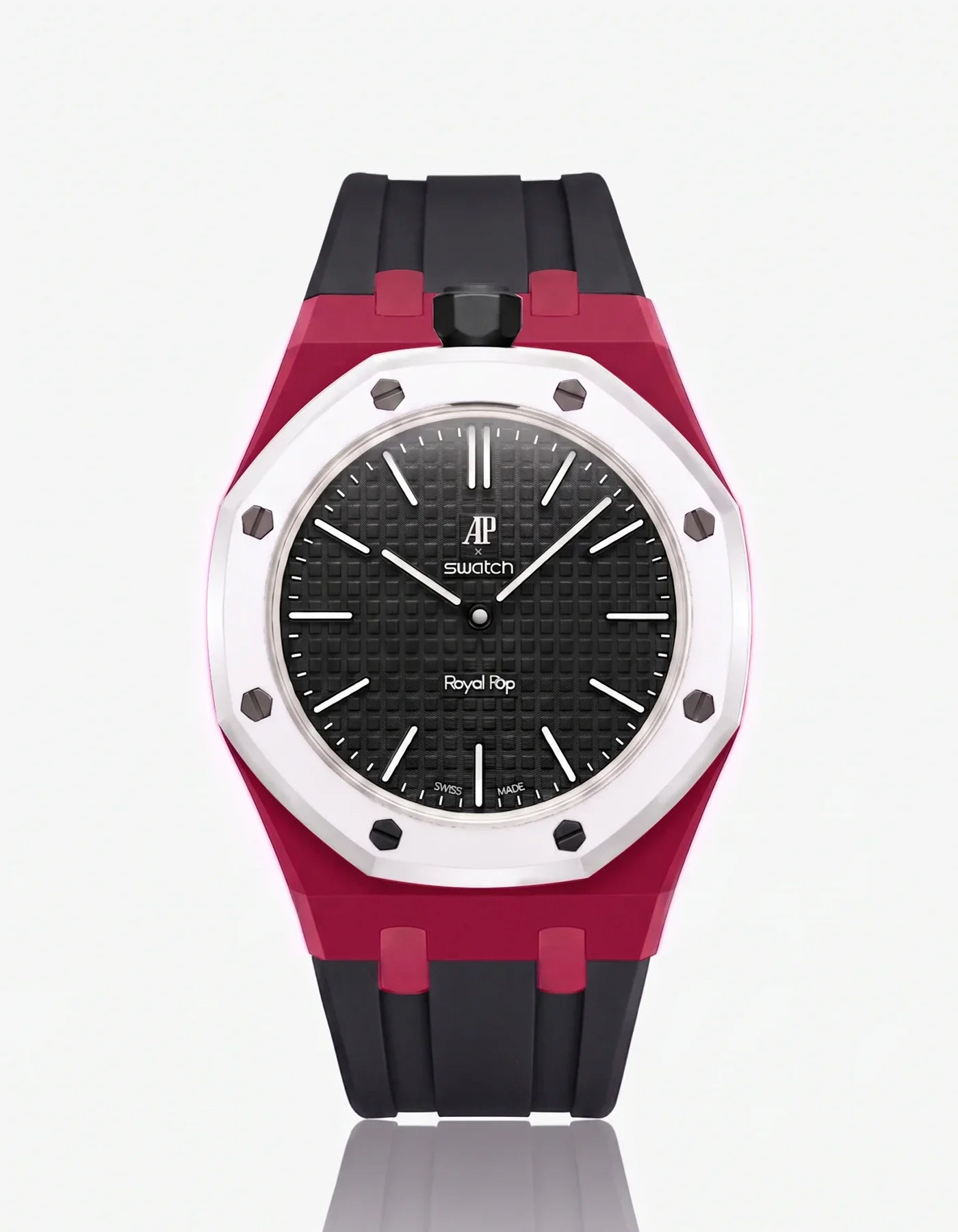 Silicone Strap & Bioceramic Case Royal Pop Ocho Negro(Customize  Colors)