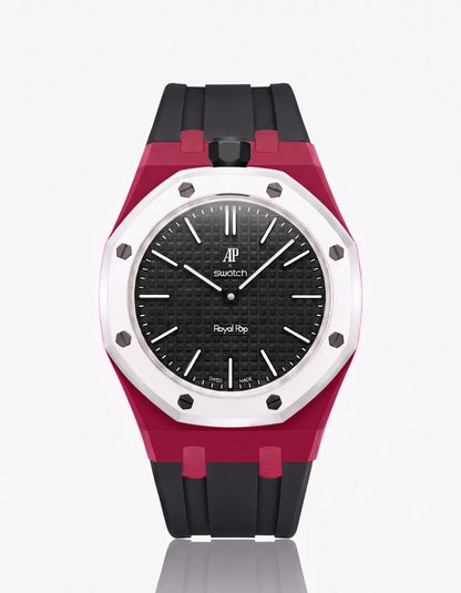 Silicone Strap & Bioceramic Case Royal Pop Ocho Negro(Customize  Colors)