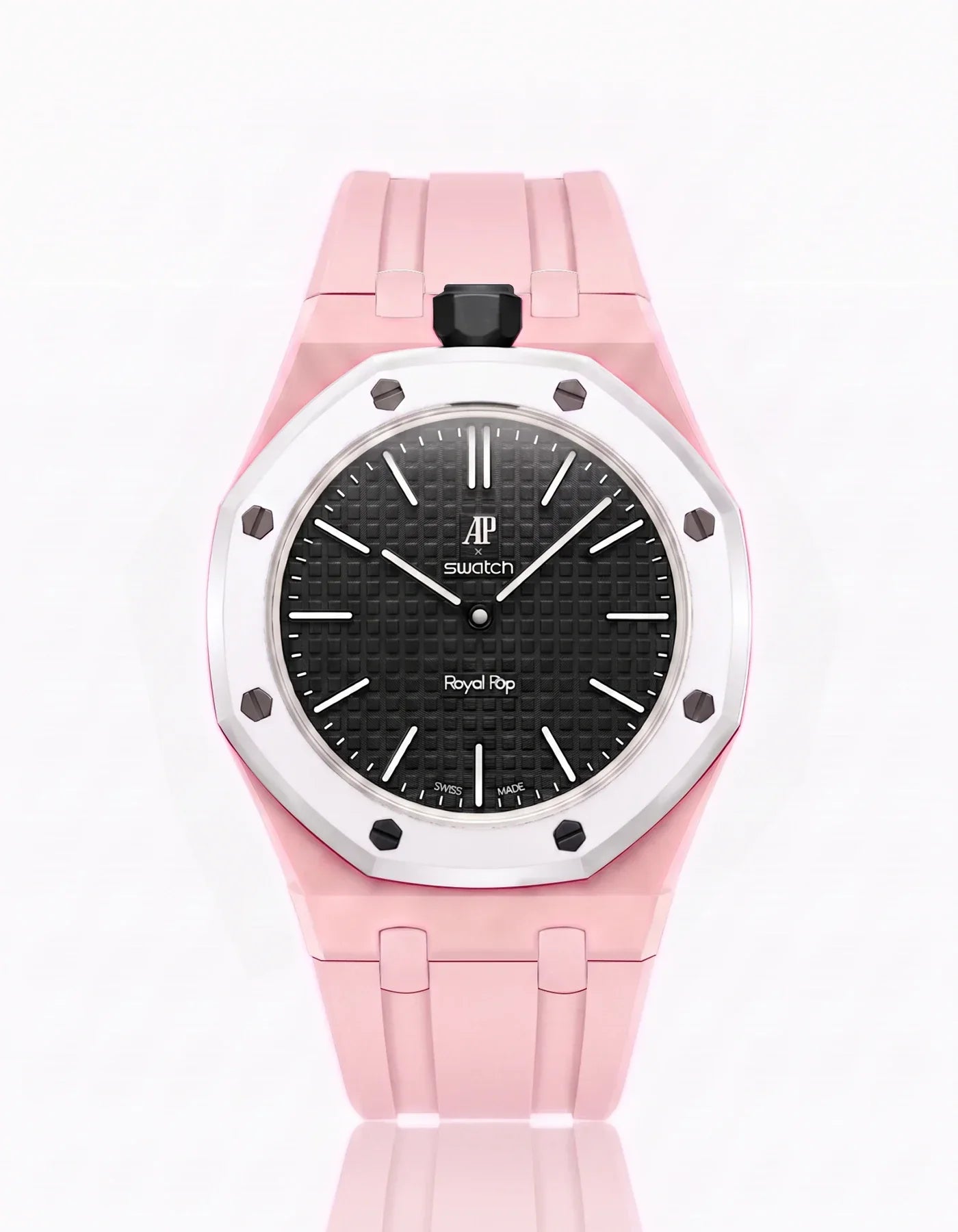 Silicone Strap & Bioceramic Case Royal Pop Ocho Negro(Customize  Colors)