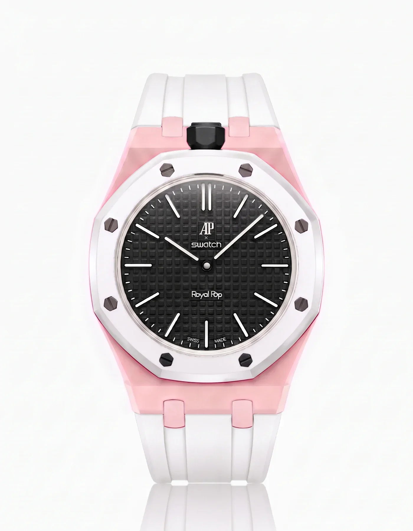 Silicone Strap & Bioceramic Case Royal Pop Ocho Negro(Customize  Colors)