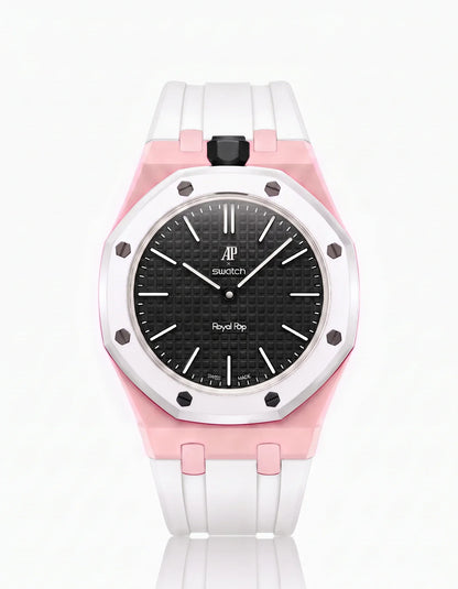Silicone Strap & Bioceramic Case Royal Pop Ocho Negro(Customize  Colors)
