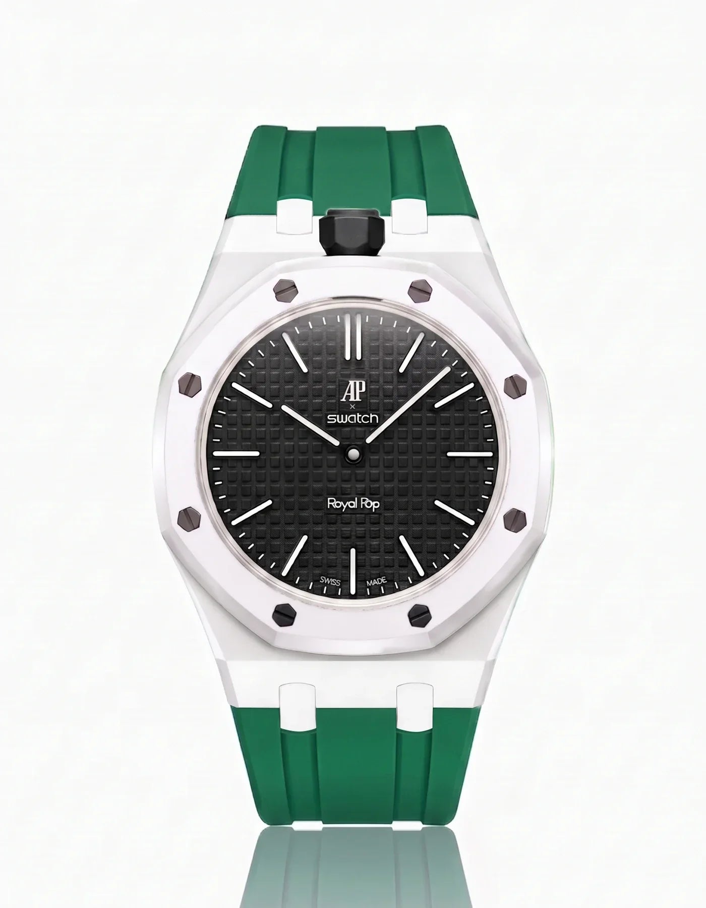 Silicone Strap & Bioceramic Case Royal Pop Ocho Negro(Customize  Colors)