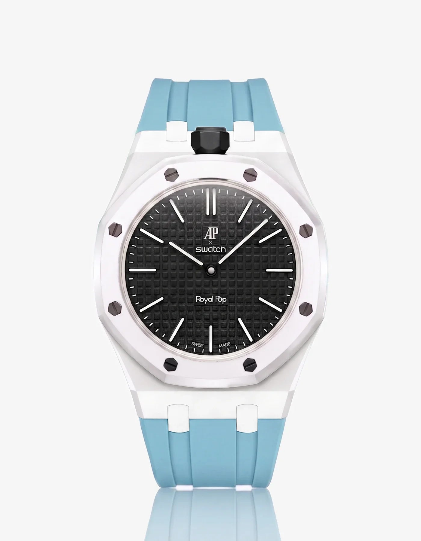 Silicone Strap & Bioceramic Case Royal Pop Ocho Negro(Customize  Colors)
