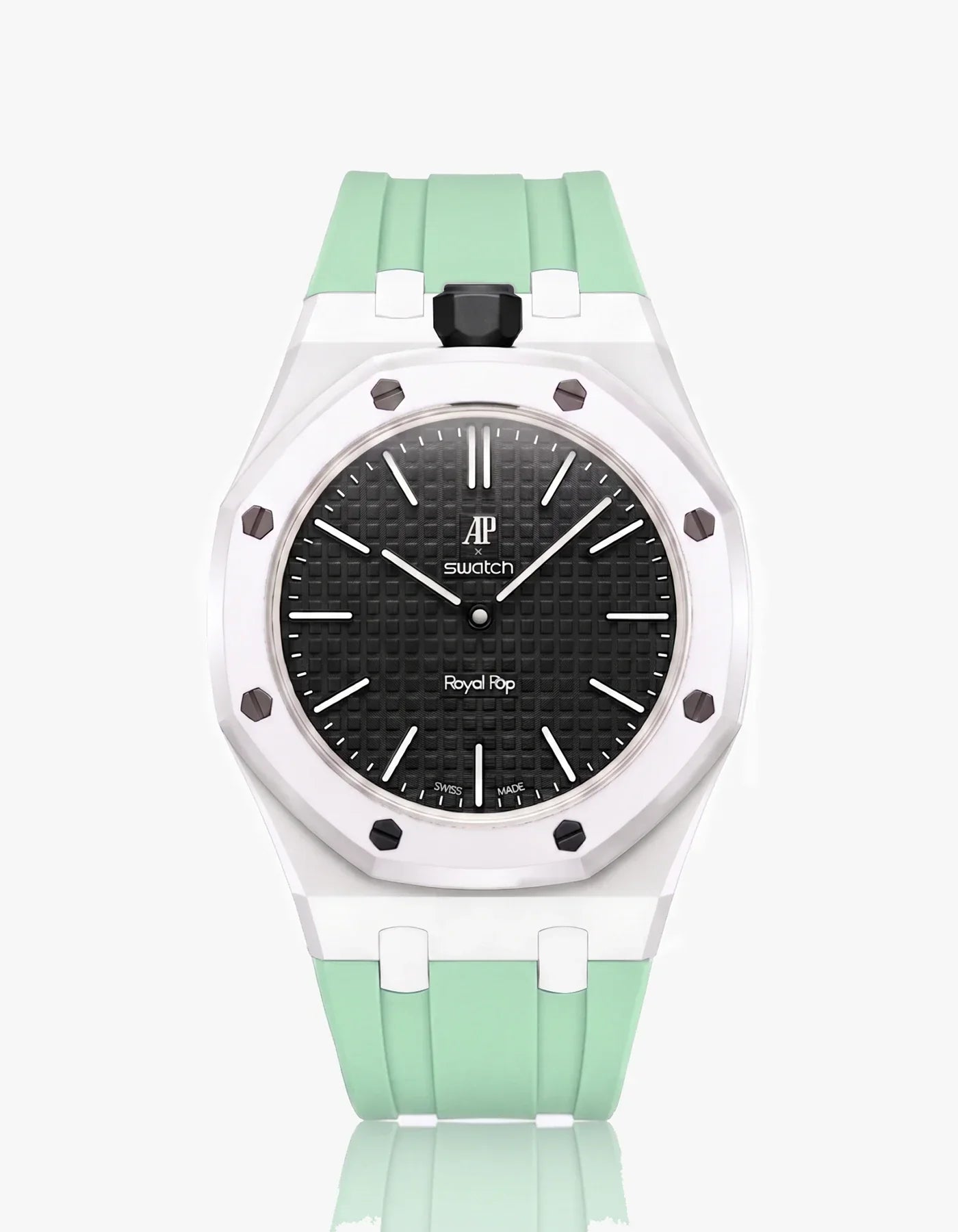 Silicone Strap & Bioceramic Case Royal Pop Ocho Negro(Customize  Colors)