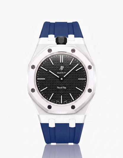 Silicone Strap & Bioceramic Case Royal Pop Ocho Negro(Customize  Colors)