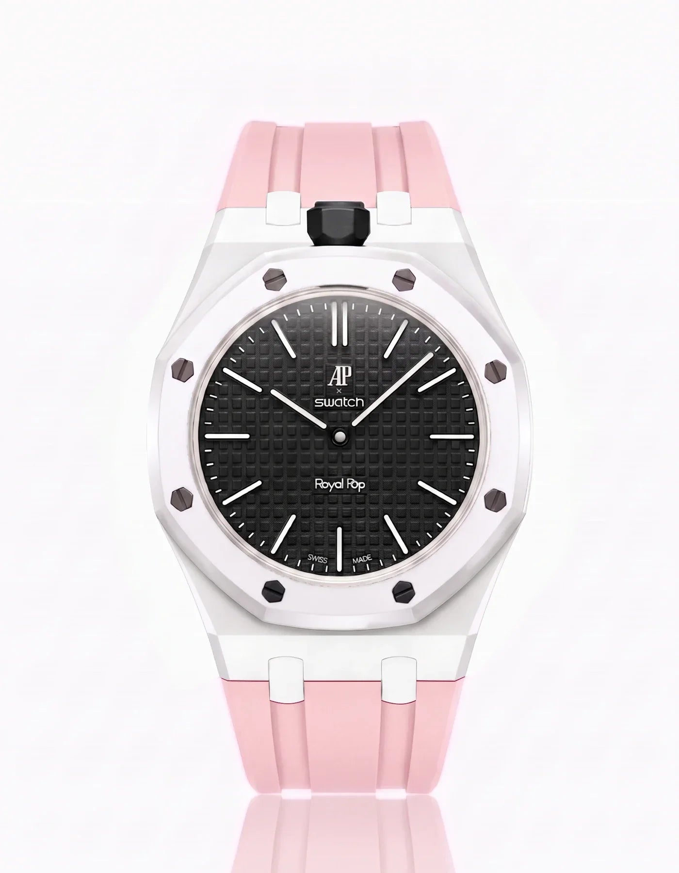 Silicone Strap & Bioceramic Case Royal Pop Ocho Negro(Customize  Colors)