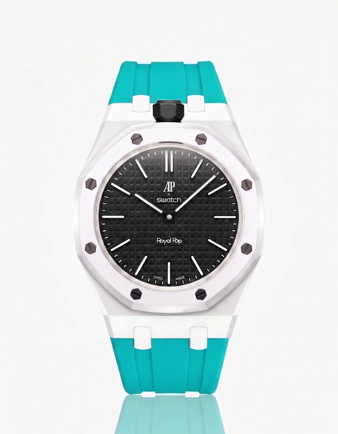 Silicone Strap & Bioceramic Case Royal Pop Ocho Negro(Customize  Colors)