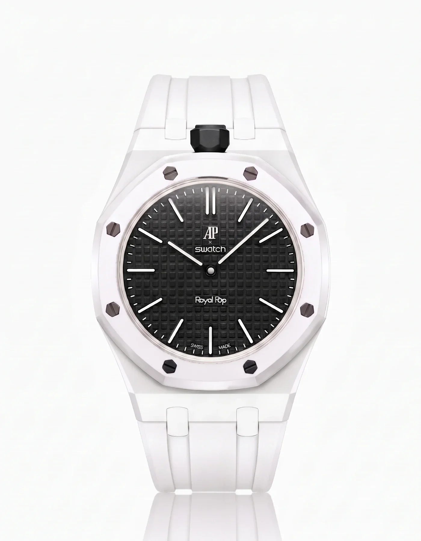 Silicone Strap & Bioceramic Case Royal Pop Ocho Negro(Customize  Colors)