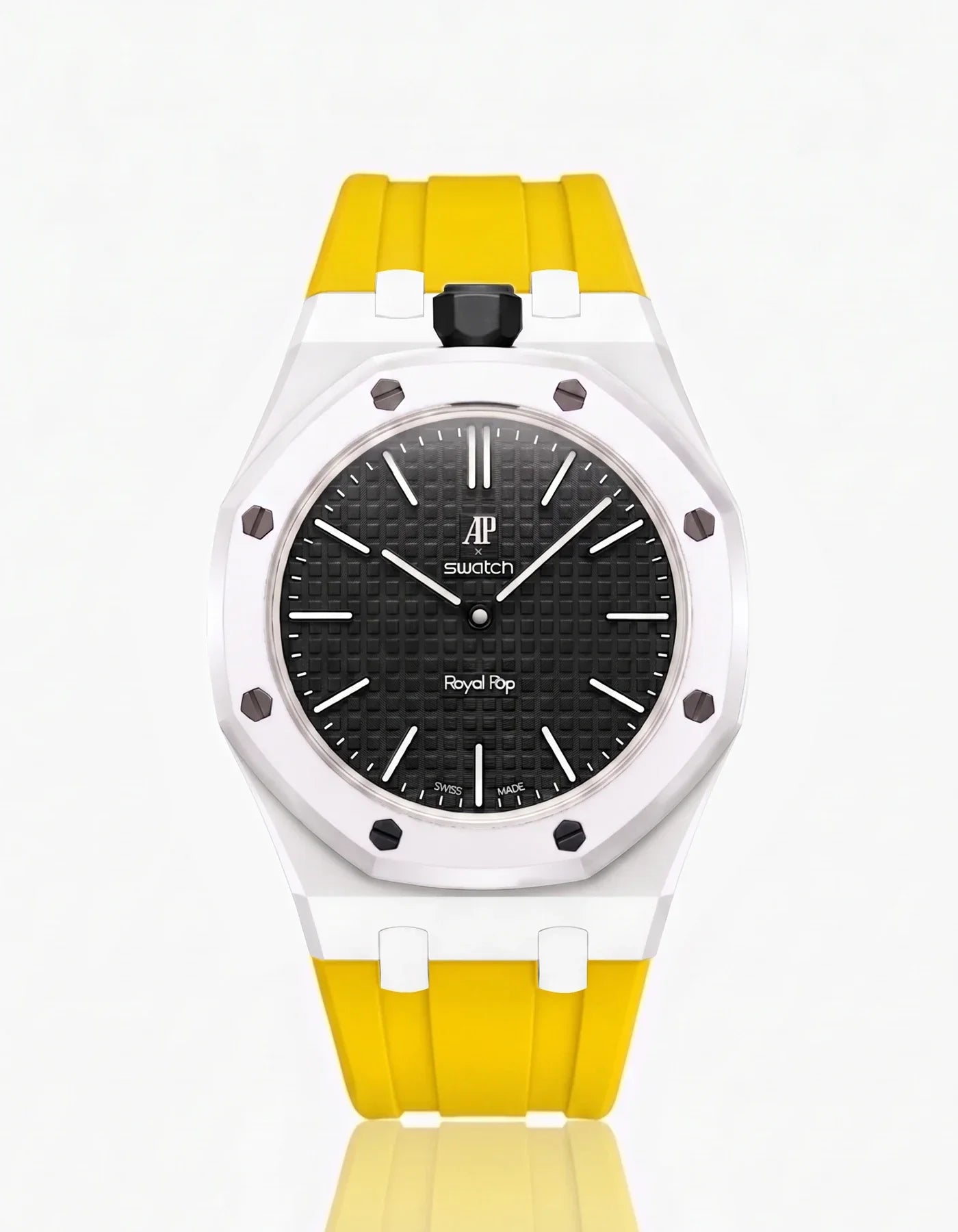 Silicone Strap & Bioceramic Case Royal Pop Ocho Negro(Customize  Colors)