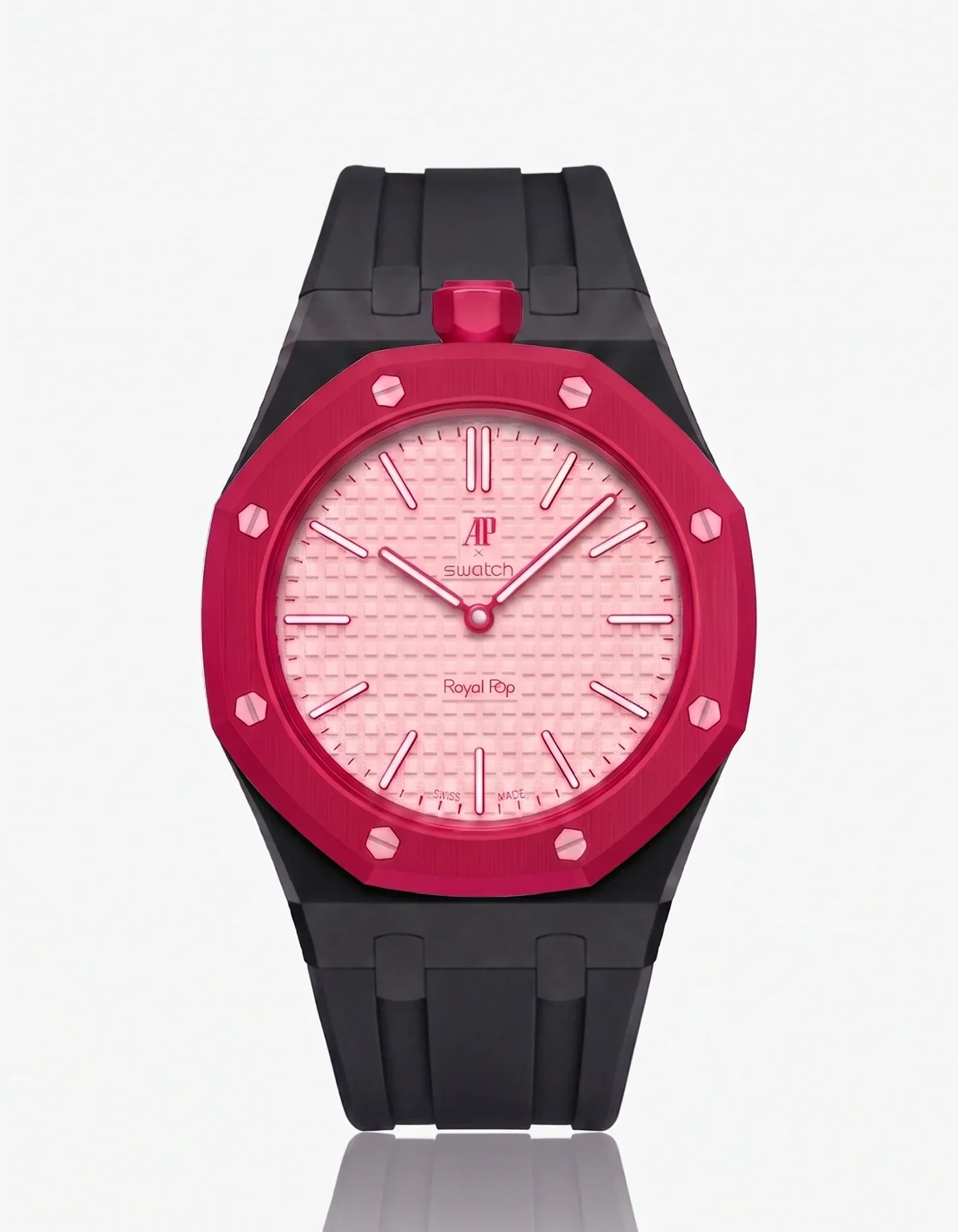 Rubber Strap & Case For AP x Swatch Royal Pop Otto Rosso