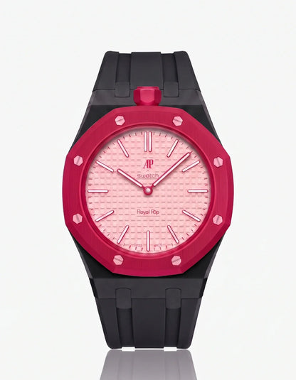 Rubber Strap & Case For AP x Swatch Royal Pop Otto Rosso