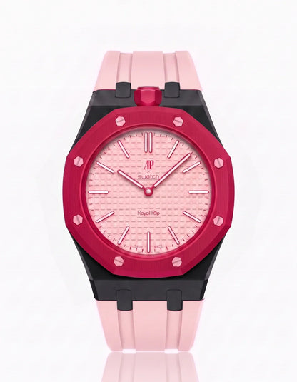 Rubber Strap & Case For AP x Swatch Royal Pop Otto Rosso