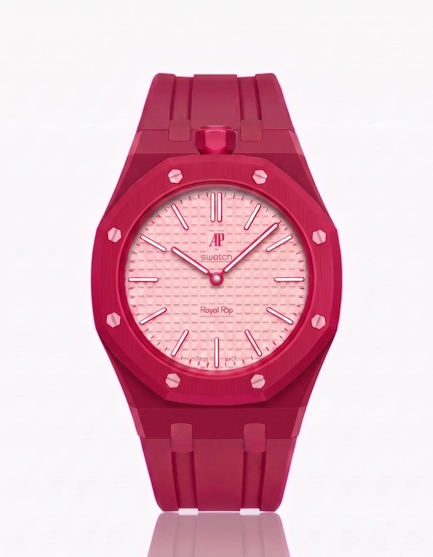 Rubber Strap & Case For AP x Swatch Royal Pop Otto Rosso