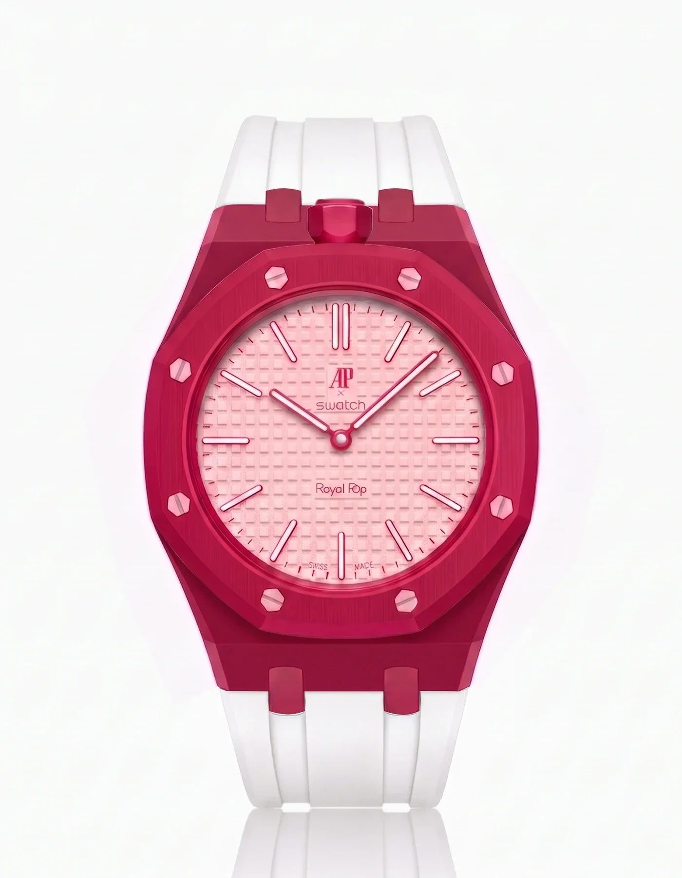 Rubber Strap & Case For AP x Swatch Royal Pop Otto Rosso