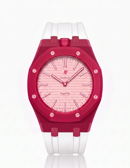 Rubber Strap & Case For AP x Swatch Royal Pop Otto Rosso