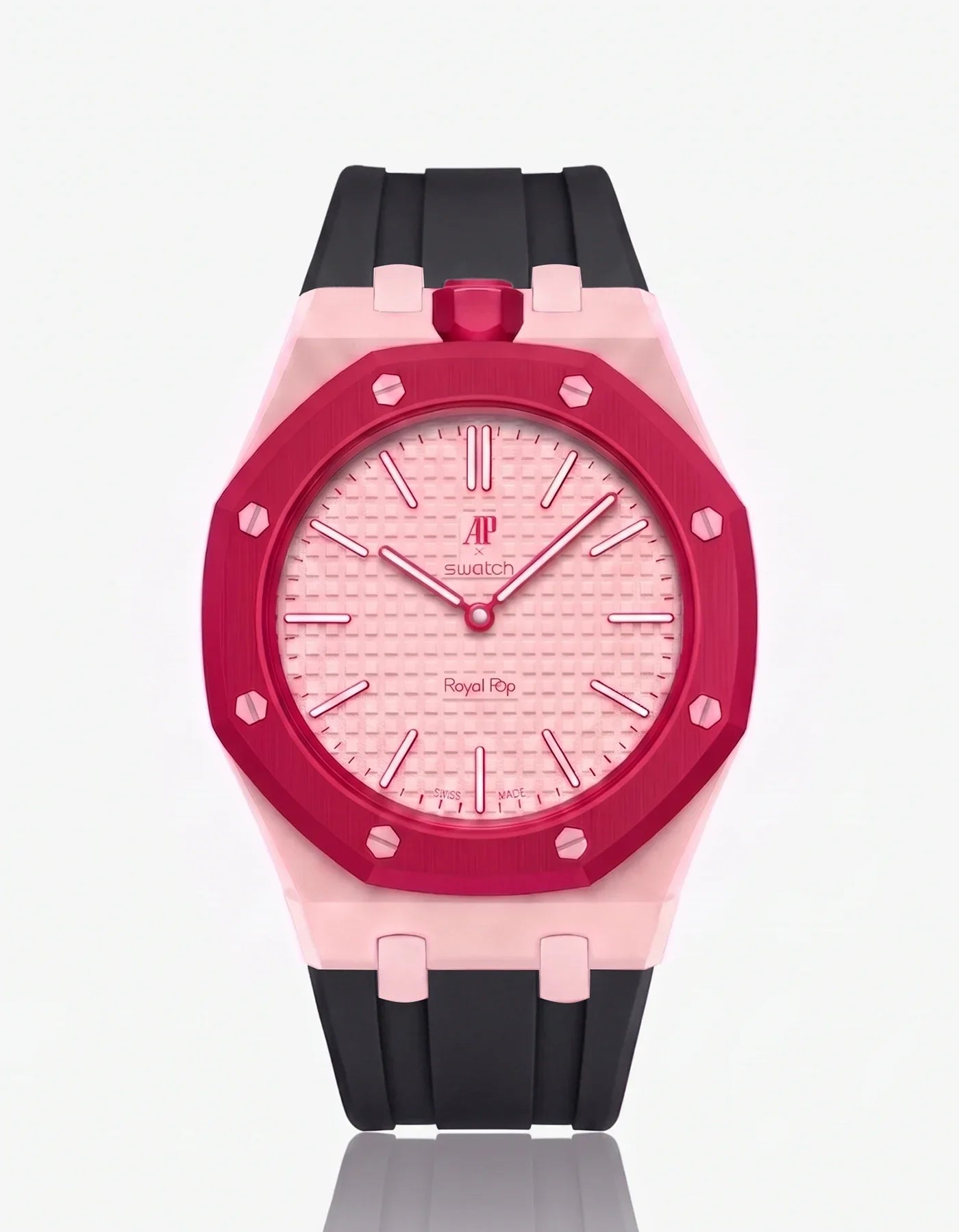 Rubber Strap & Case For AP x Swatch Royal Pop Otto Rosso
