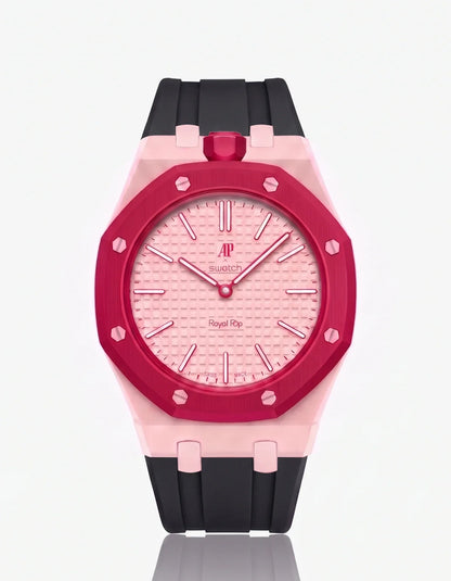 Rubber Strap & Case For AP x Swatch Royal Pop Otto Rosso