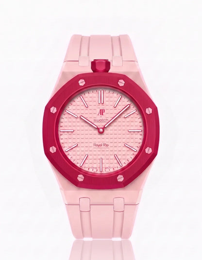 Rubber Strap & Case For AP x Swatch Royal Pop Otto Rosso