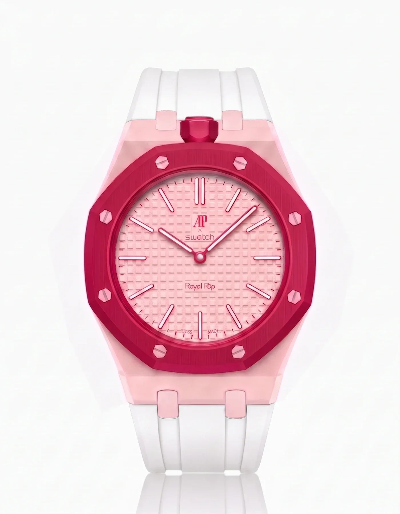 Rubber Strap & Case For AP x Swatch Royal Pop Otto Rosso