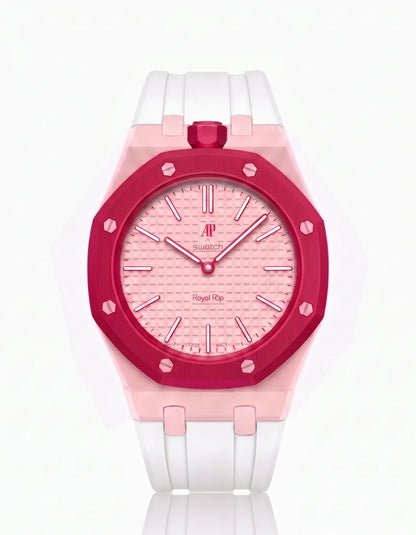 Rubber Strap & Case For AP x Swatch Royal Pop Otto Rosso