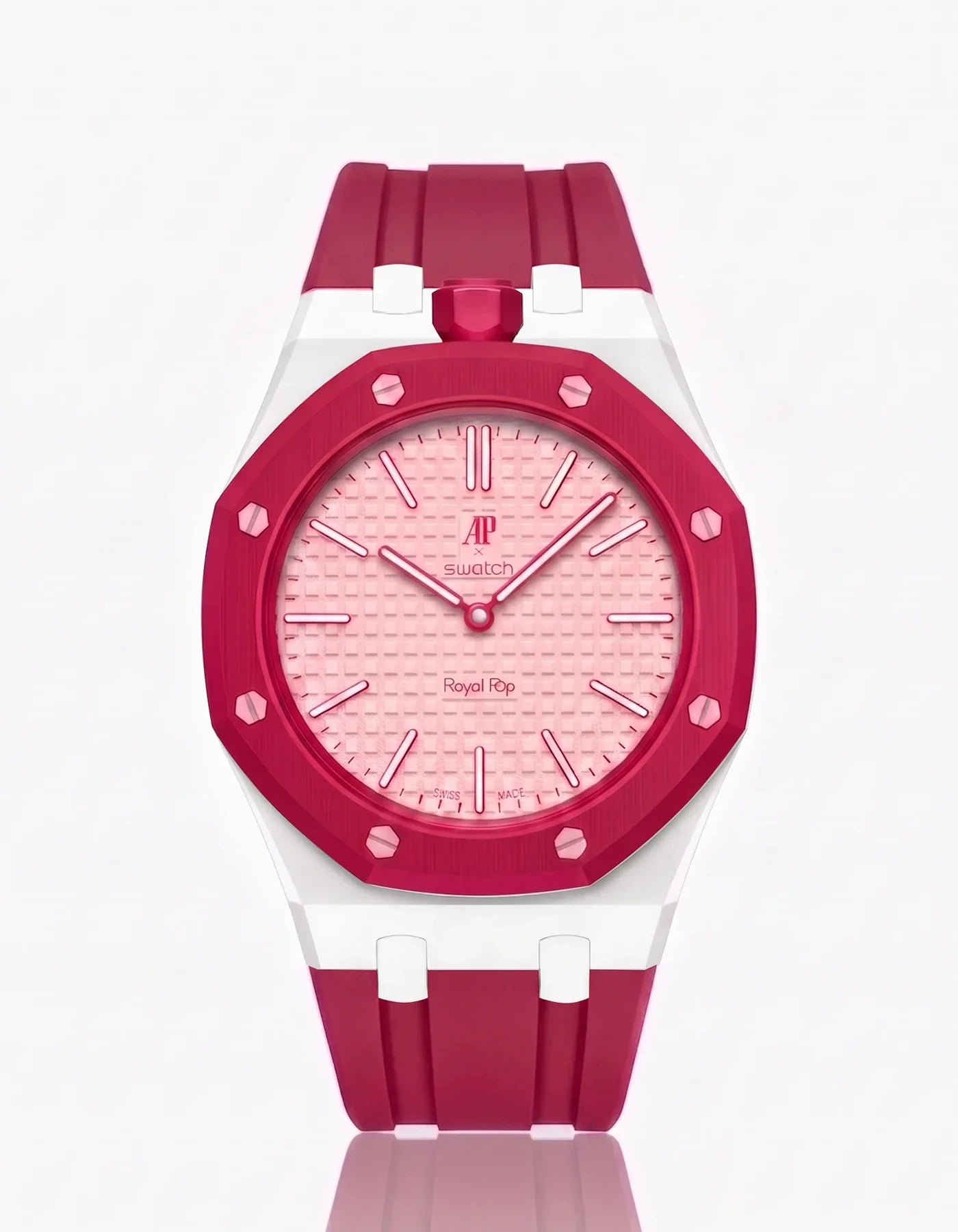 Rubber Strap & Case For AP x Swatch Royal Pop Otto Rosso