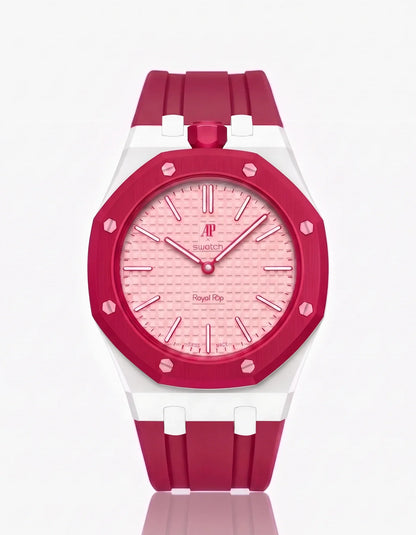 Rubber Strap & Case For AP x Swatch Royal Pop Otto Rosso