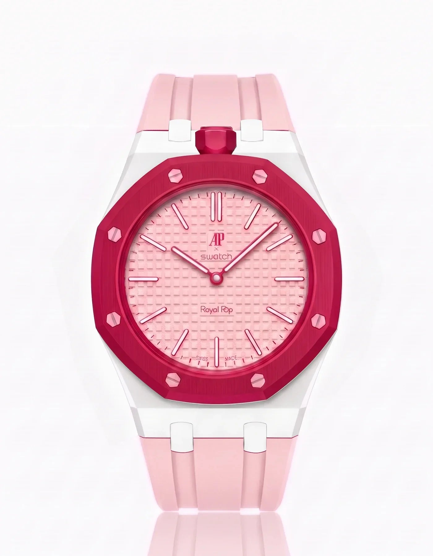 Rubber Strap & Case For AP x Swatch Royal Pop Otto Rosso