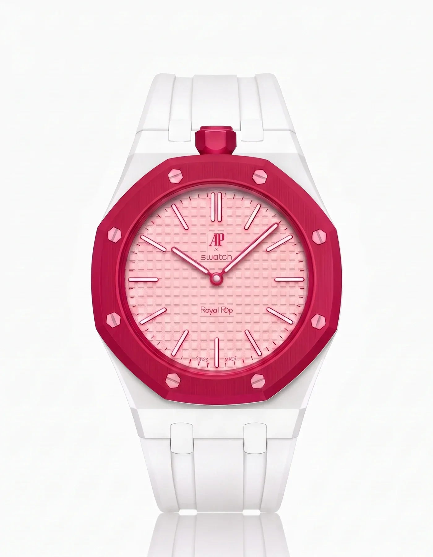 Rubber Strap & Case For AP x Swatch Royal Pop Otto Rosso