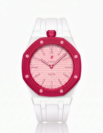 Rubber Strap & Case For AP x Swatch Royal Pop Otto Rosso
