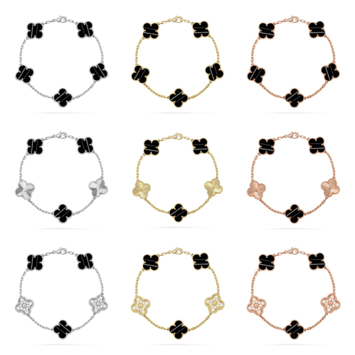 [Love Aura] CLOVER 5 MOTIF PULSAR STONE BRACELET COLLECTION