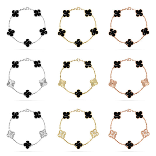 [Love Aura] CLOVER 5 MOTIF PULSAR STONE BRACELET COLLECTION