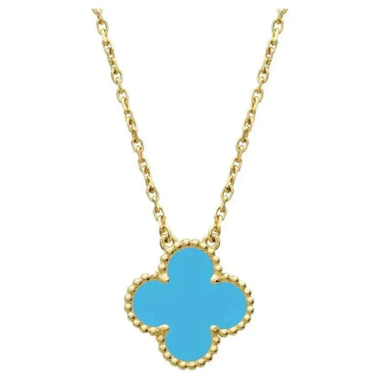 [Love Aura]CLOVER 15MM VINTAGE TURQUOISE NECKLACE