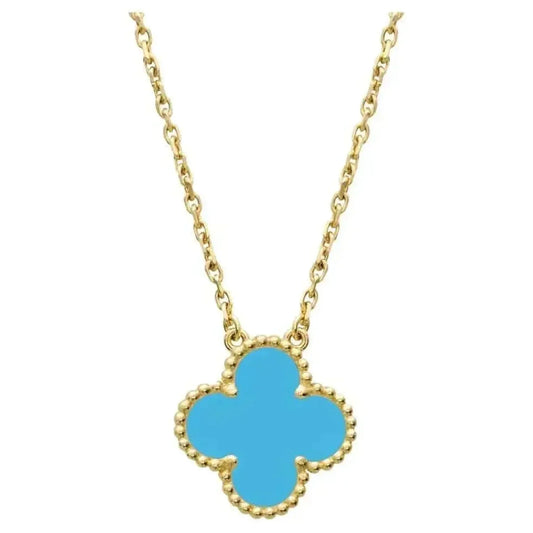 [Love Aura]CLOVER 15MM VINTAGE TURQUOISE NECKLACE