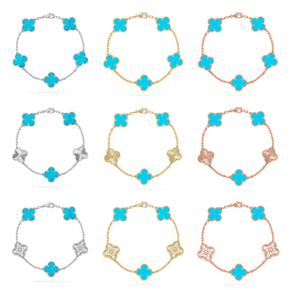 [Love Aura] CLOVER 5 MOTIF TURQUOISE BRACELET COLLECTION