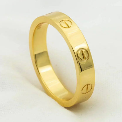 [Love Aura]LOVE RING 4MM 1 DIAMOND GOLD