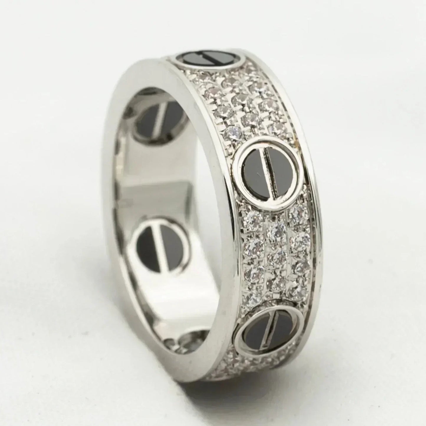 [Love Aura]LOVE RING 5.5MM DIAMONDS PAVED CERAMIC