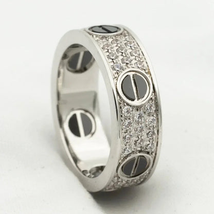 [Love Aura]LOVE RING 5.5MM DIAMONDS PAVED CERAMIC