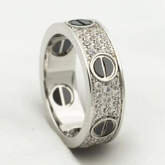[Love Aura]LOVE RING 5.5MM DIAMONDS PAVED CERAMIC