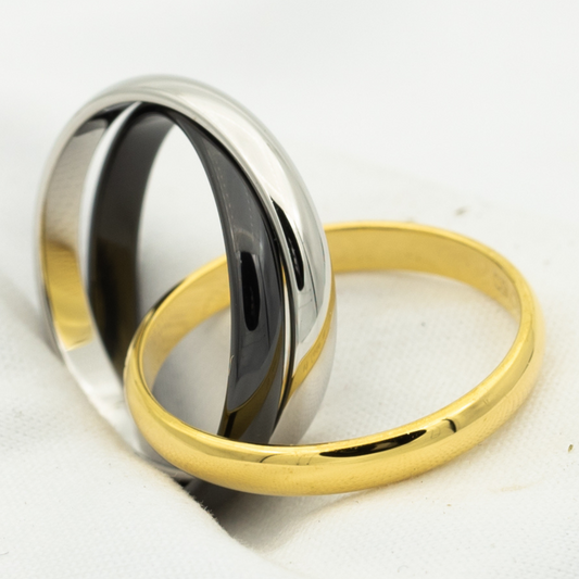 [Love Aura]TRINITY RING BLACK GOLD SILVER