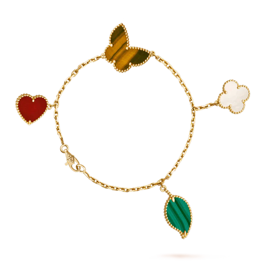 [Love Aura]LUCKY SPRING 5 MOTIF GOLD BRACELET