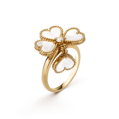 [Love Aura]SWEET CLOVER WHITE MOP RING