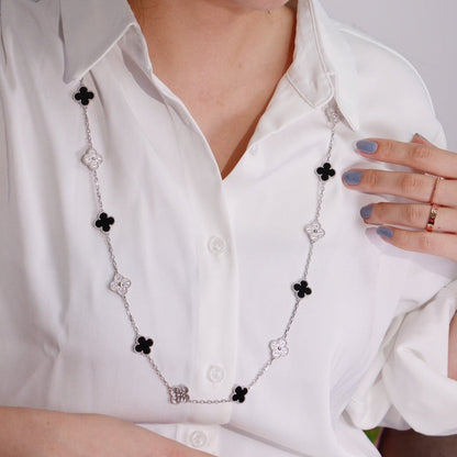 [Love Aura]CLOVER 20 MOTIFS ONYX DIAMOND SILVER