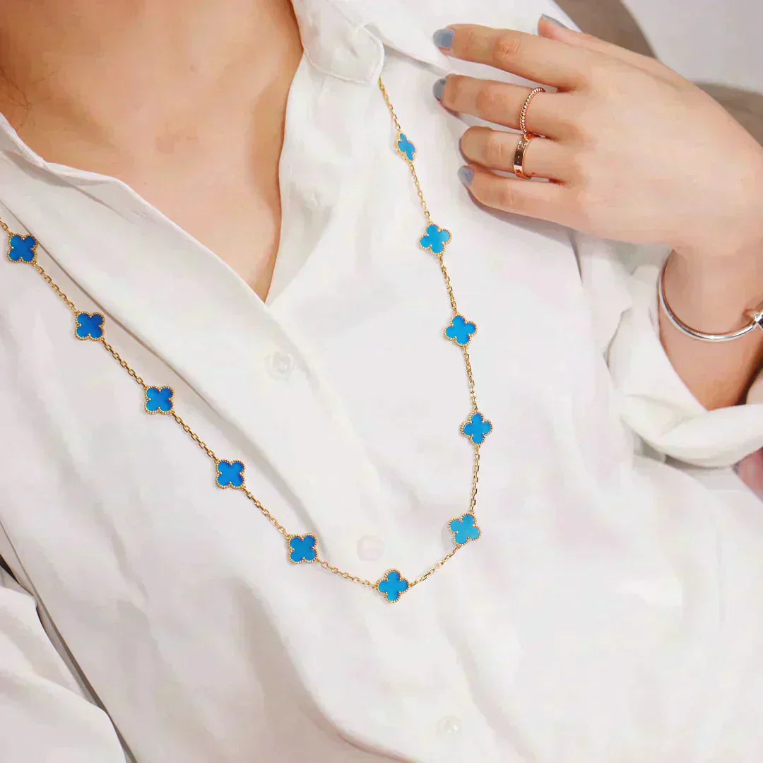 [Love Aura]CLOVER 20 MOTIFS TURQUOISE GOLD