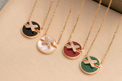 [Love Aura]JEUX DE ROSE GOLD DIAMOND NECKLACE