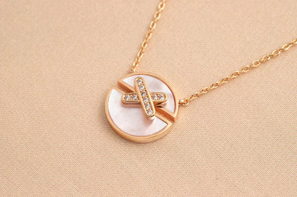 [Love Aura]JEUX DE ROSE GOLD DIAMOND NECKLACE
