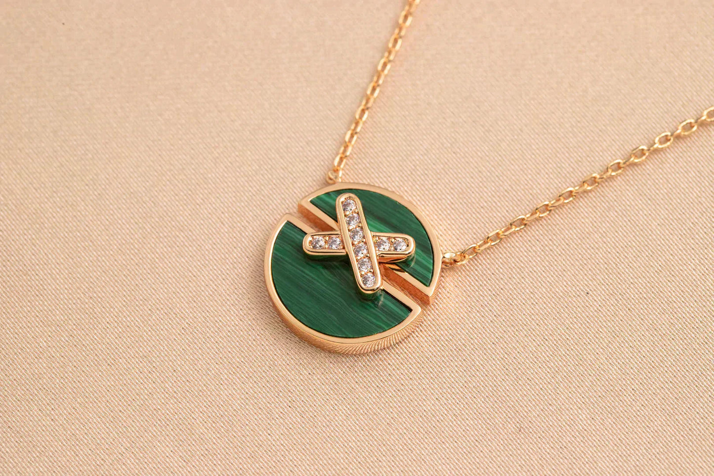 [Love Aura]JEUX DE ROSE GOLD DIAMOND NECKLACE