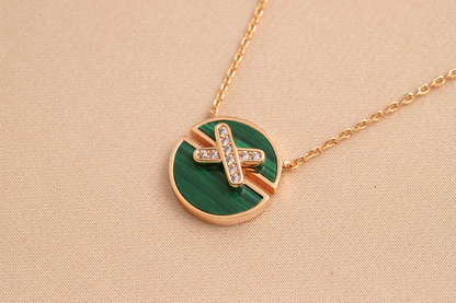 [Love Aura]JEUX DE PINK GOLD DIAMOND NECKLACE