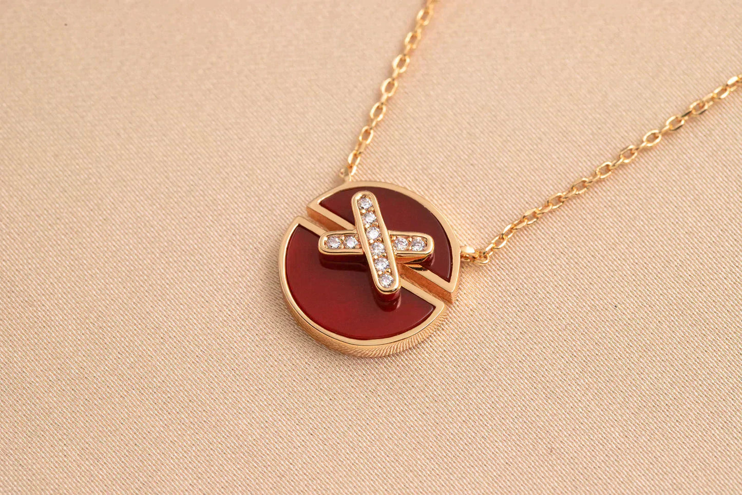 [Love Aura]JEUX DE ROSE GOLD DIAMOND NECKLACE