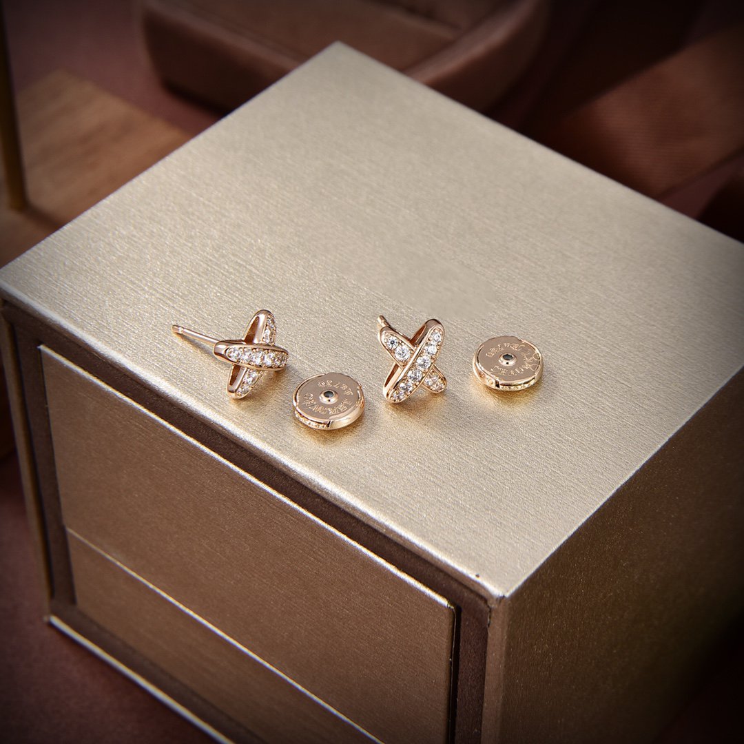 [Love Aura]JEUX DE GOLD DIAMOND EARRINGS